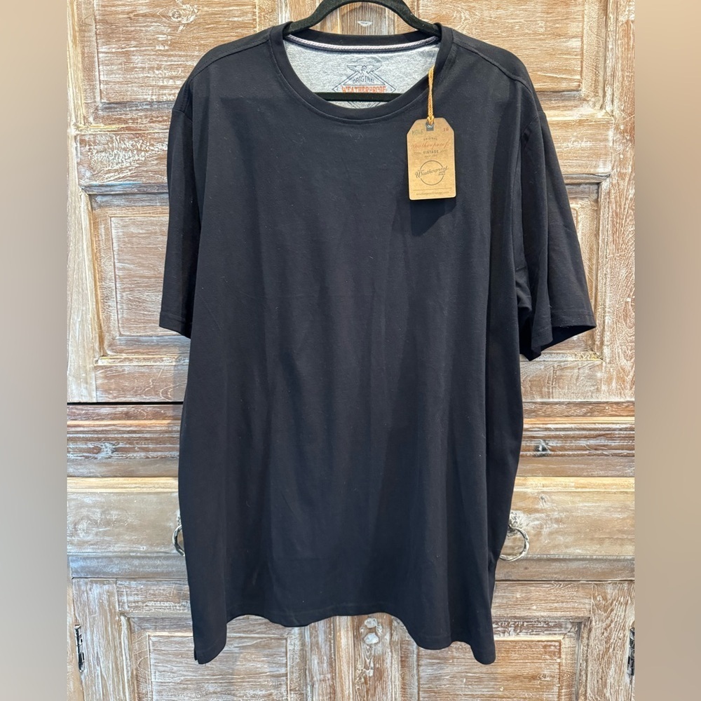 Weatherproof NWT Black Crew Neck Short Sleeve Tee Summer Cotton Blend Dadcore